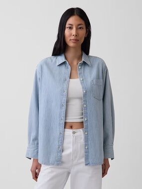 GAP Denim Stripe Big Shirt